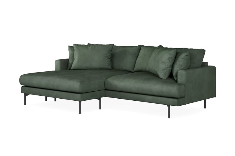 Menard 4-sits Vänstervänd L-formad Divansoffa i Manchester - Grön - Möbler - Soffa - Divansoffor & schäslongsoffa