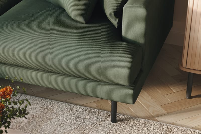 Menard 4-sits Vänstervänd L-formad Divansoffa i Manchester - Grön - Möbler - Soffa - Divansoffor & schäslongsoffa