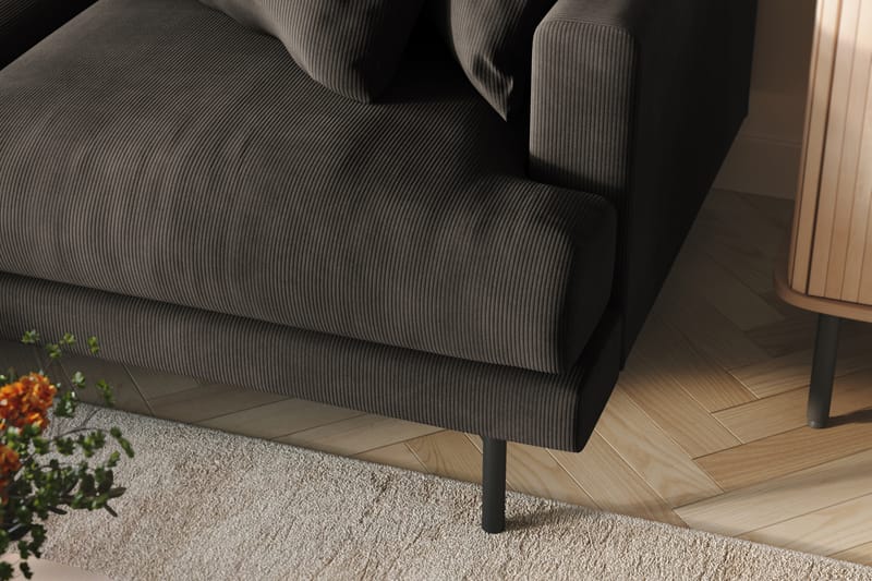 Menard 4-sits Vänstervänd L-formad Divansoffa i Manchester - Mörkgrå - Möbler - Soffa - Divansoffor & schäslongsoffa