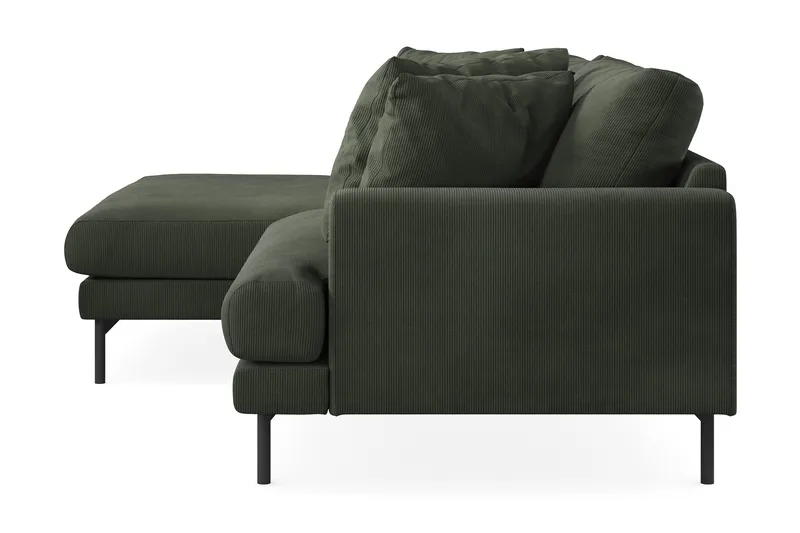Menard 4-sits Vänstervänd L-formad Divansoffa i Manchester - Mörkgrön - Möbler - Soffa - Divansoffor & schäslongsoffa - 4 sits soffa med divan