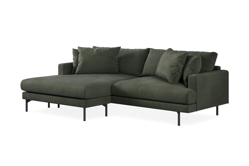 Menard 4-sits Vänstervänd L-formad Divansoffa i Manchester - Mörkgrön - Möbler - Soffa - Divansoffor & schäslongsoffa - 4 sits soffa med divan