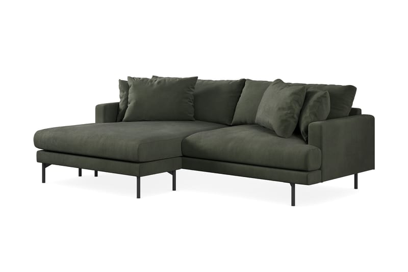 Menard 4-sits Vänstervänd L-formad Divansoffa i Manchester - Mörkgrön - Möbler - Soffa - Divansoffor & schäslongsoffa