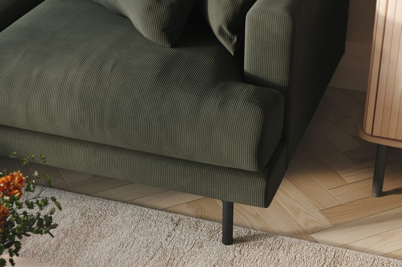 Menard 4-sits Vänstervänd L-formad Divansoffa i Manchester - Mörkgrön - Möbler - Soffa - Divansoffor & schäslongsoffa