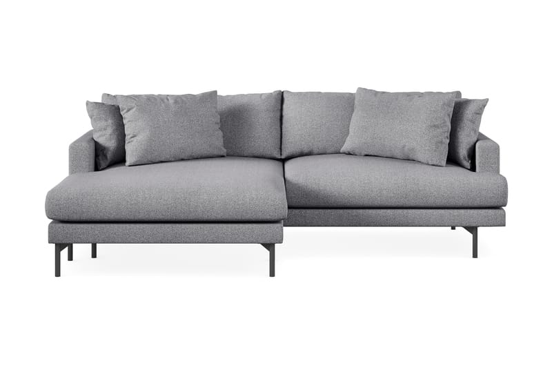 Menard 4-sits Vänstervänd L-formad Divansoffa i Tyg - Grå - Möbler - Soffa - Divansoffor & schäslongsoffa