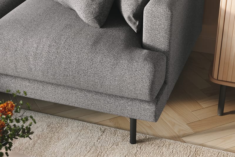 Menard 4-sits Vänstervänd L-formad Divansoffa i Tyg - Grå - Möbler - Soffa - Divansoffor & schäslongsoffa
