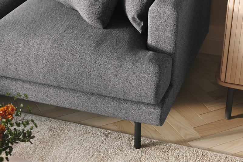 Menard 4-sits Vänstervänd L-formad Divansoffa i Tyg - Mörkgrå - Möbler - Soffa - Divansoffor & schäslongsoffa - 4 sits soffa med divan