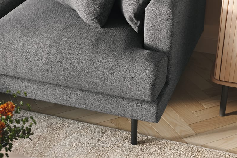 Menard 4-sits Vänstervänd L-formad Divansoffa i Tyg - Mörkgrå - Möbler - Soffa - Divansoffor & schäslongsoffa