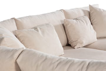 Menard 4-sits Vänstervänd L-formad Schäslongsoffa + Fotpall i Manchester - Beige - Möbler - Soffa - Divansoffor & schäslongsoffa - 3 sits soffa med divan