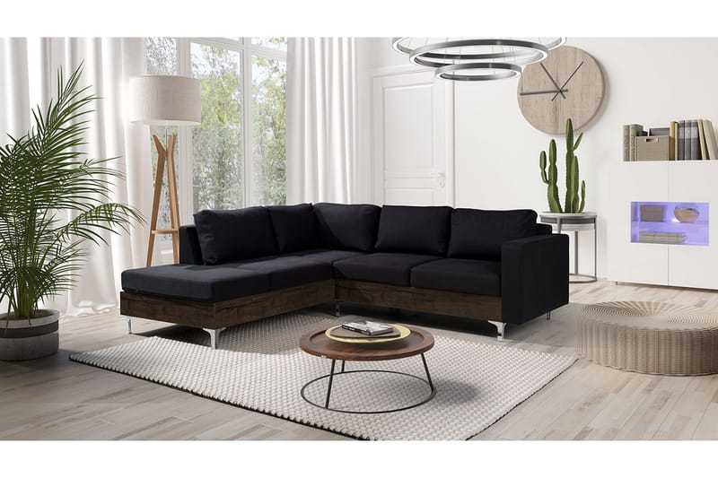 Oberting Soffa - Svart - Möbler - Soffa - Divansoffor & schäslongsoffa - 3 sits soffa med divan