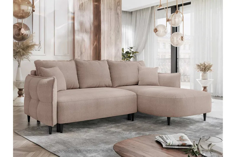 Sycylia Soffa med Divan 3-sits - Rosa - Möbler - Soffa - Divansoffor & schäslongsoffa - 3 sits soffa med divan