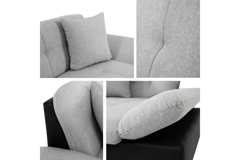 Vananda Soffa med Divan 3-sits - Svart - Möbler - Soffa - Divansoffor & schäslongsoffa - 3 sits soffa med divan