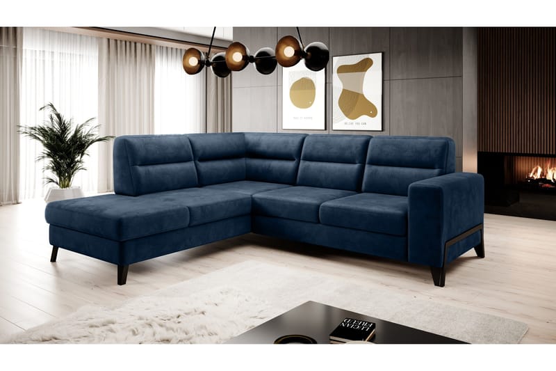 Anglika Soffa m. Schäslong 4-sits, Blå