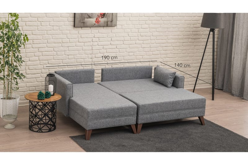 Antigua Divanbäddsoffa Vänster - Grå - Möbler - Soffa - Bäddsoffa - Hörnbäddsoffa