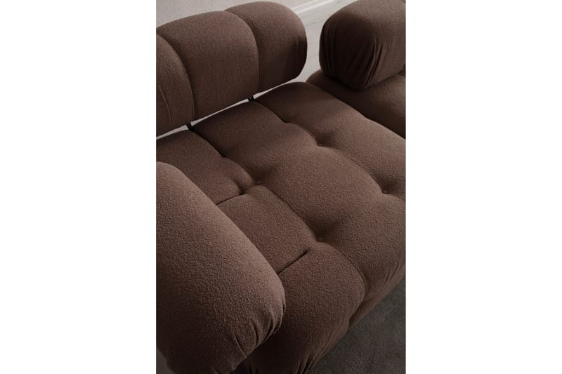 Belgin Bubblig Divansoffa 3-sits 315 cm med utfällbara armstöd och ryggstöd - Brun - Möbler - Soffa - Modulsoffor - Komplett modulsoffa