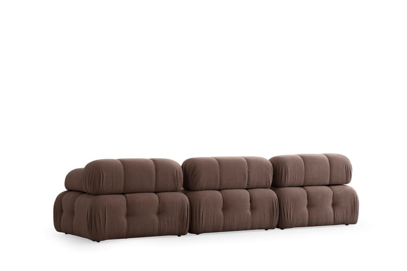 Belgin Bubblig Divansoffa 3-sits 315 cm med utfällbara armstöd och ryggstöd - Brun - Möbler - Soffa - Divansoffor & schäslongsoffa - 4 sits soffa med divan