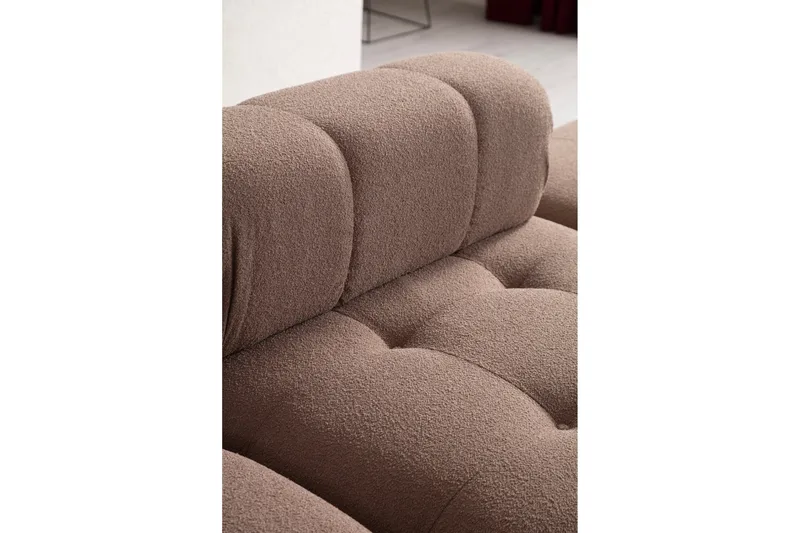 Belgin Bubblig Divansoffa 3-sits 315 cm med utfällbara armstöd och ryggstöd - Brun - Möbler - Soffa - Modulsoffor - Komplett modulsoffa