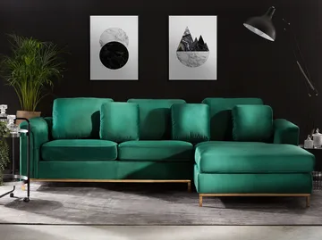 Hörnsoffa 4-sits Oslo Vänstervänd - Mörkgrön - Möbler - Soffa - Divansoffor & schäslongsoffa - 4 sits soffa med divan