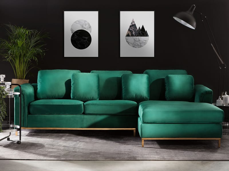 Hörnsoffa 4-sits Oslo Vänstervänd - Mörkgr ön - Möbler - Soffa - Divansoffor & schäslongsoffa - 4 sits soffa med divan