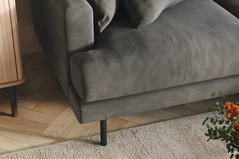 Menard 3-sits Högervänd L-formad Divansoffa i Manchester - Grå - Möbler - Soffa - Divansoffor & schäslongsoffa - 3 sits soffa med divan