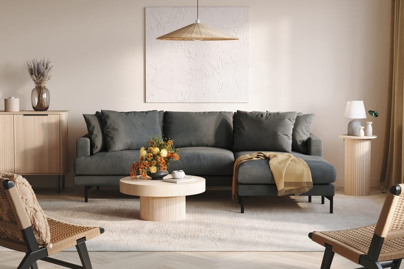 Menard 3-sits Högervänd L-formad Divansoffa i Manchester - Grå - Möbler - Soffa - Divansoffor & schäslongsoffa - 3 sits soffa med divan