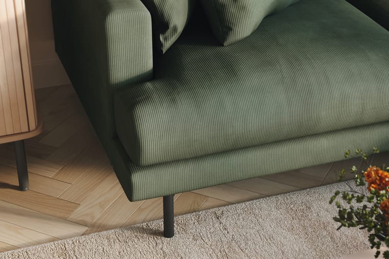 Menard 3-sits Högervänd L-formad Divansoffa i Manchester - Grön - Möbler - Soffa - Divansoffor & schäslongsoffa