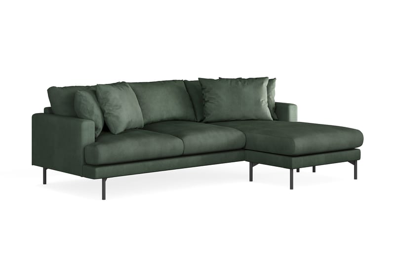 Menard 3-sits Högervänd L-formad Divansoffa i Manchester - Grön - Möbler - Soffa - Divansoffor & schäslongsoffa - 3 sits soffa med divan
