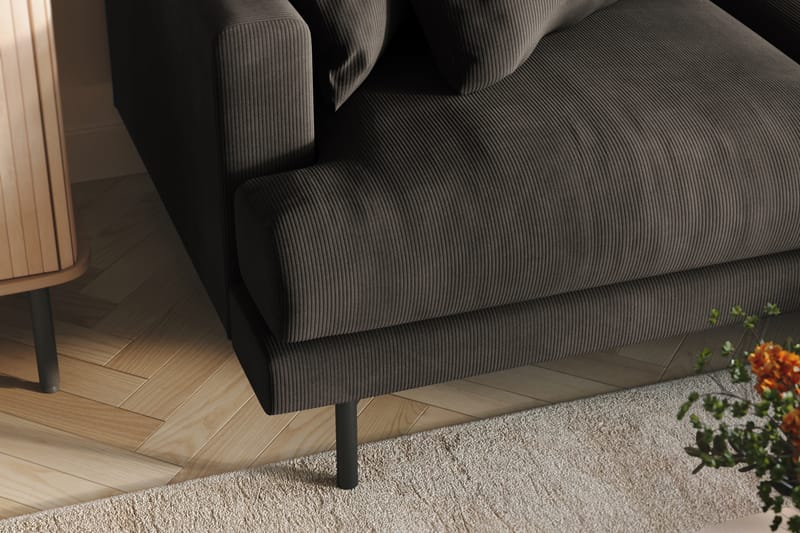 Menard 3-sits Högervänd L-formad Divansoffa i Manchester - Mörkgrå - Möbler - Soffa - Divansoffor & schäslongsoffa