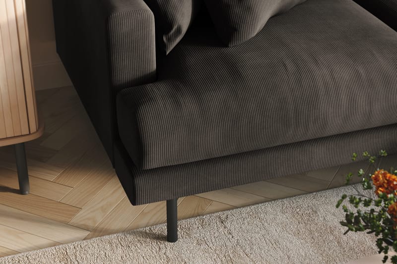 Menard 3-sits Högervänd L-formad Divansoffa i Manchester - Mörkgrå - Möbler - Soffa - Divansoffor & schäslongsoffa - 3 sits soffa med divan