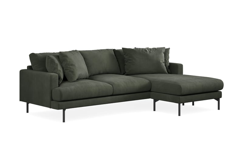 Menard 3-sits Högervänd L-formad Divansoffa i Manchester - Mörkgrön - Möbler - Soffa - Divansoffor & schäslongsoffa - 3 sits soffa med divan