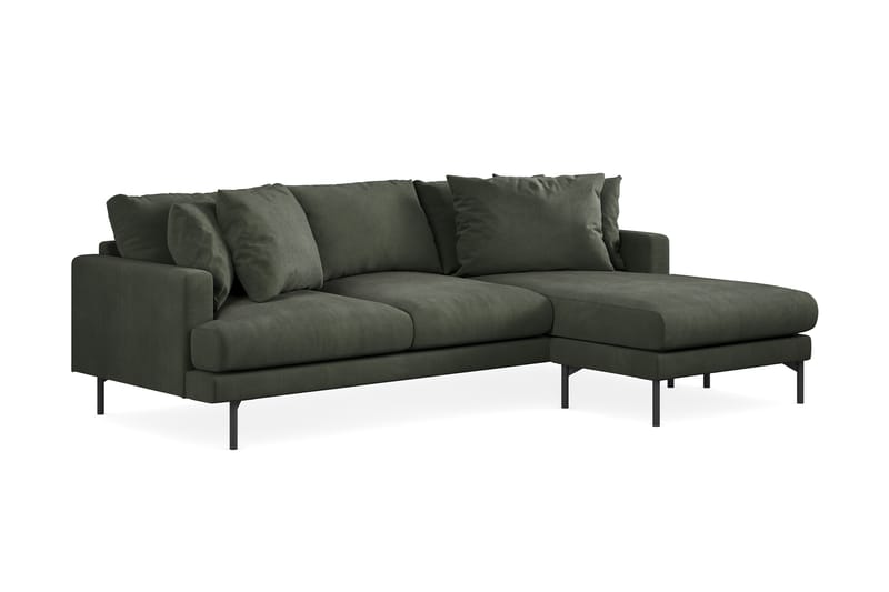 Menard 3-sits Högervänd L-formad Divansoffa i Manchester - Mörkgrön - Möbler - Soffa - Divansoffor & schäslongsoffa