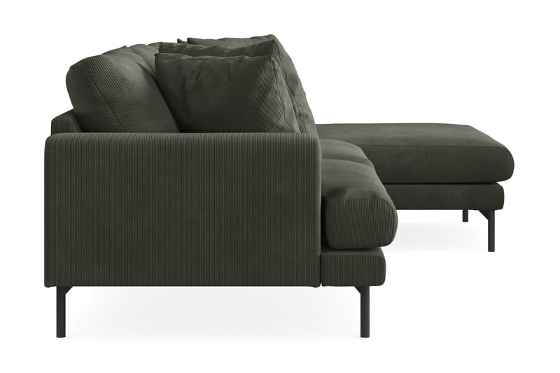 Menard 3-sits Högervänd L-formad Divansoffa i Manchester - Mörkgrön - Möbler - Soffa - Divansoffor & schäslongsoffa