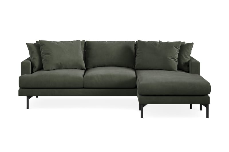 Menard 3-sits Högervänd L-formad Divansoffa i Manchester - Mörkgrön - Möbler - Soffa - Divansoffor & schäslongsoffa - 3 sits soffa med divan