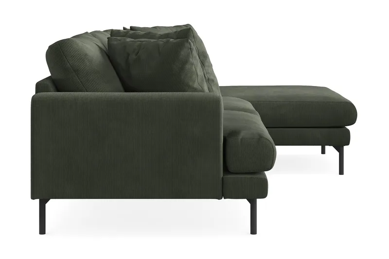 Menard 3-sits Högervänd L-formad Divansoffa i Manchester - Mörkgrön - Möbler - Soffa - Divansoffor & schäslongsoffa - 3 sits soffa med divan