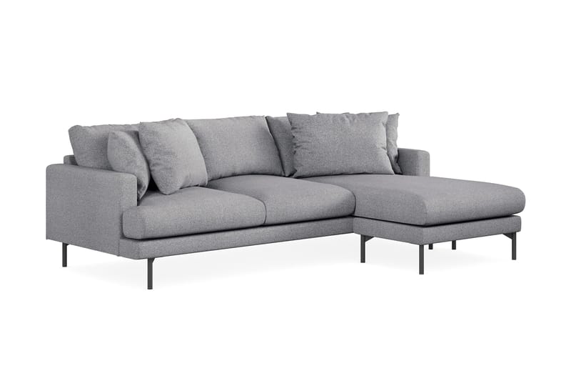 Menard 3-sits Högervänd L-formad Divansoffa i Tyg - Grå - Möbler - Soffa - Divansoffor & schäslongsoffa - 3 sits soffa med divan