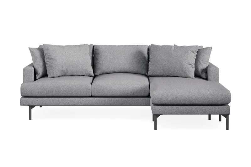 Menard 3-sits Högervänd L-formad Divansoffa i Tyg - Grå - Möbler - Soffa - Divansoffor & schäslongsoffa - 3 sits soffa med divan
