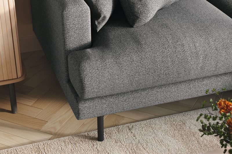 Menard 3-sits Högervänd L-formad Divansoffa i Tyg - Mörkgrå - Möbler - Soffa - Divansoffor & schäslongsoffa