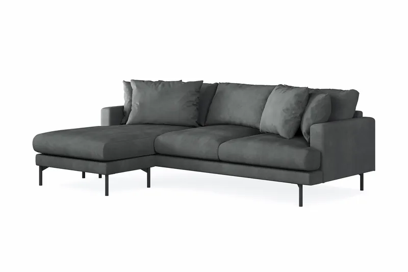 Menard 3-sits Vänstervänd L-formad Divansoffa i Manchester - Grå - Möbler - Soffa - Divansoffor & schäslongsoffa - 3 sits soffa med divan