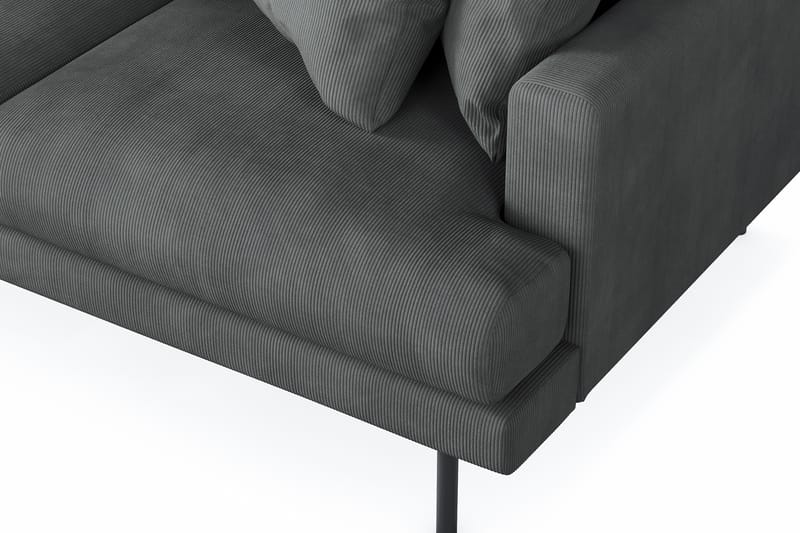 Menard 3-sits Vänstervänd L-formad Divansoffa i Manchester - Grå - Möbler - Soffa - Divansoffor & schäslongsoffa