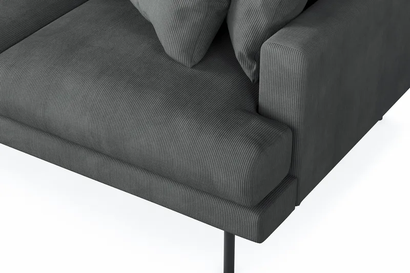 Menard 3-sits Vänstervänd L-formad Divansoffa i Manchester - Grå - Möbler - Soffa - Divansoffor & schäslongsoffa - 3 sits soffa med divan