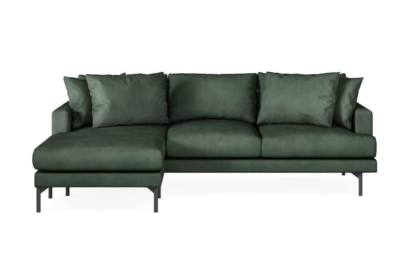 Menard 3-sits Vänstervänd L-formad Divansoffa i Manchester - Grön - Möbler - Soffa - Divansoffor & schäslongsoffa - 3 sits soffa med divan