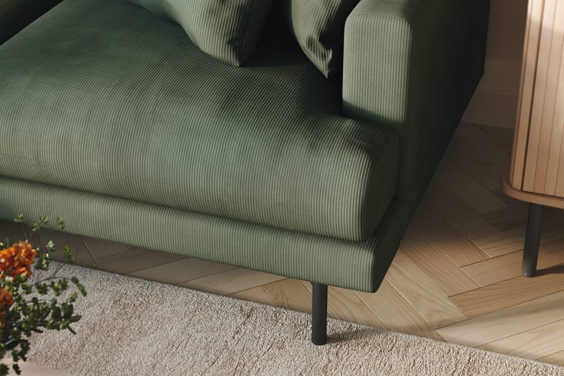 Menard 3-sits Vänstervänd L-formad Divansoffa i Manchester - Grön - Möbler - Soffa - Divansoffor & schäslongsoffa - 3 sits soffa med divan