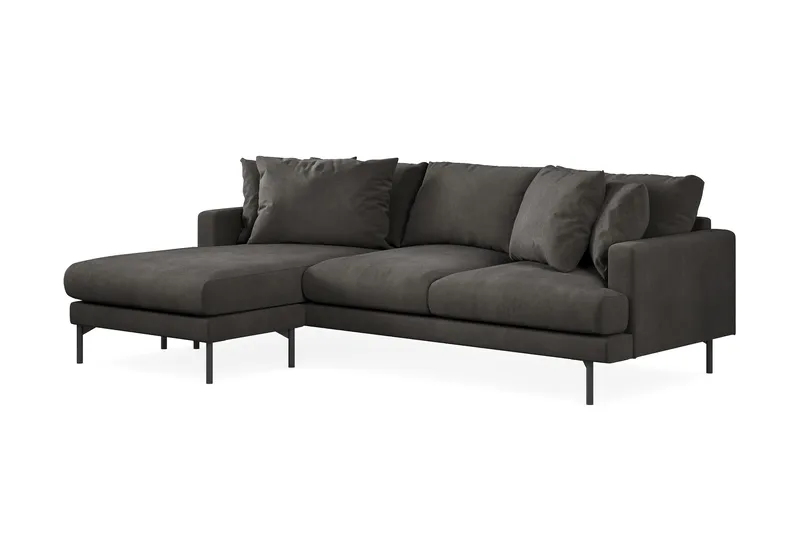 Menard 3-sits Vänstervänd L-formad Divansoffa i Manchester - Mörkgrå - Möbler - Soffa - Divansoffor & schäslongsoffa - 3 sits soffa med divan