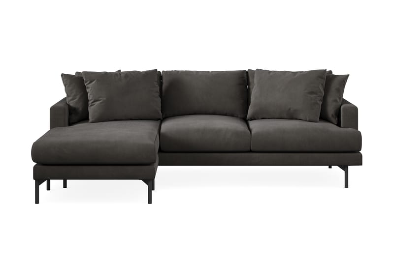 Menard 3-sits Vänstervänd L-formad Divansoffa i Manchester - Mörkgrå - Möbler - Soffa - Divansoffor & schäslongsoffa