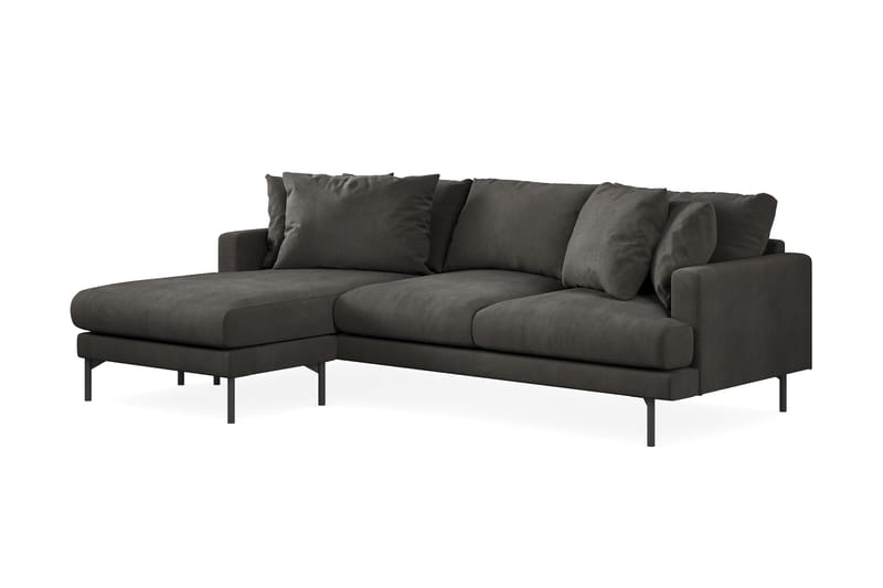 Menard 3-sits Vänstervänd L-formad Divansoffa i Manchester - Mörkgrå - Möbler - Soffa - Divansoffor & schäslongsoffa