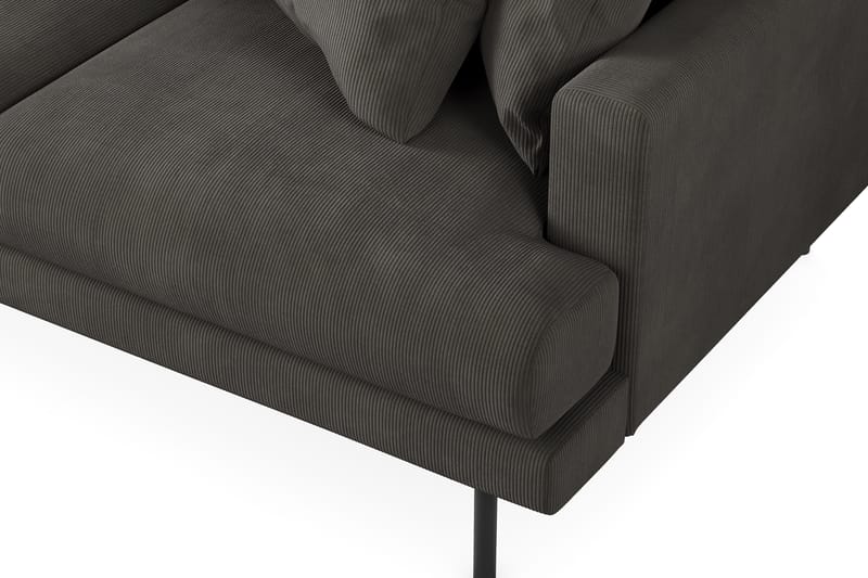 Menard 3-sits Vänstervänd L-formad Divansoffa i Manchester - Mörkgrå - Möbler - Soffa - Divansoffor & schäslongsoffa