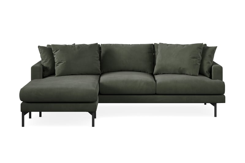 Menard 3-sits Vänstervänd L-formad Divansoffa i Manchester - Mörkgrön - Möbler - Soffa - Divansoffor & schäslongsoffa