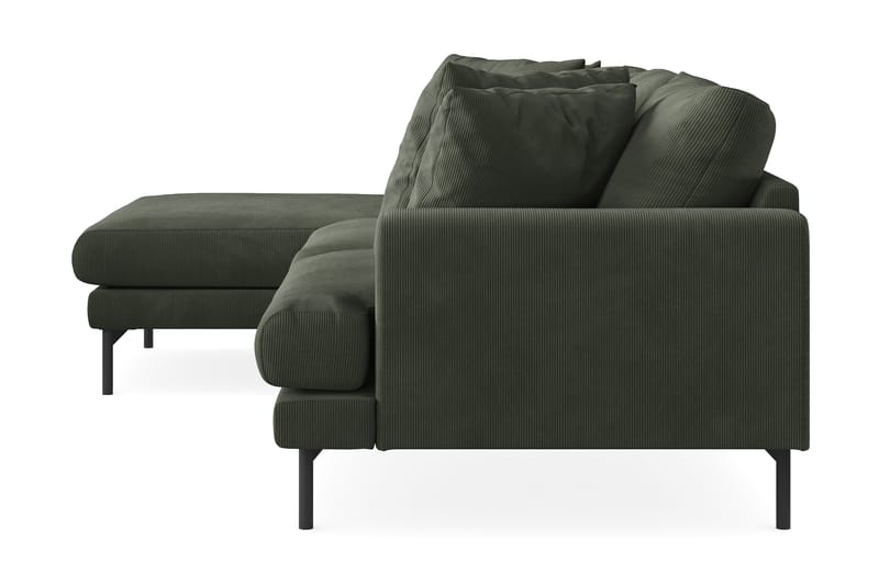 Menard 3-sits Vänstervänd L-formad Divansoffa i Manchester - Mörkgrön - Möbler - Soffa - Divansoffor & schäslongsoffa