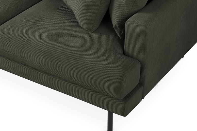 Menard 3-sits Vänstervänd L-formad Divansoffa i Manchester - Mörkgrön - Möbler - Soffa - Divansoffor & schäslongsoffa