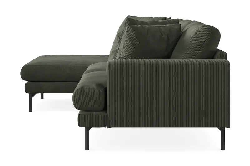 Menard 3-sits Vänstervänd L-formad Divansoffa i Manchester - Mörkgrön - Möbler - Soffa - Divansoffor & schäslongsoffa - 3 sits soffa med divan