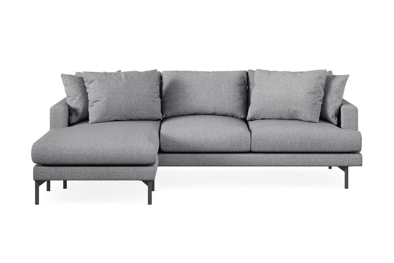 Menard 3-sits Vänstervänd L-formad Divansoffa i Tyg - Grå - Möbler - Soffa - Divansoffor & schäslongsoffa